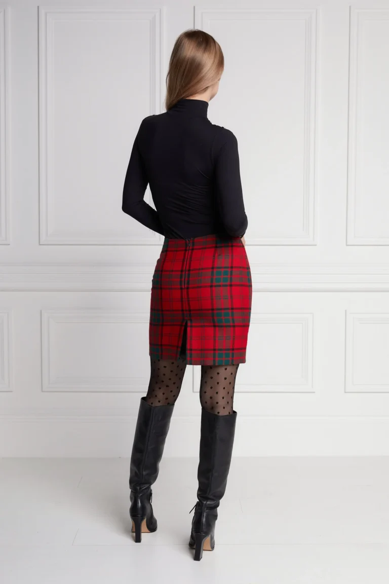 red tartan skirt womens